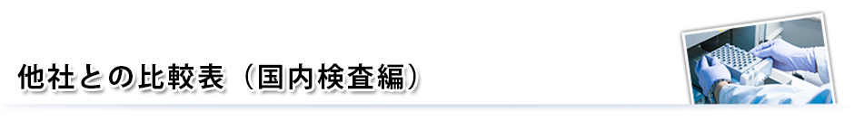 最安値!他社との比較表(国内検査編)